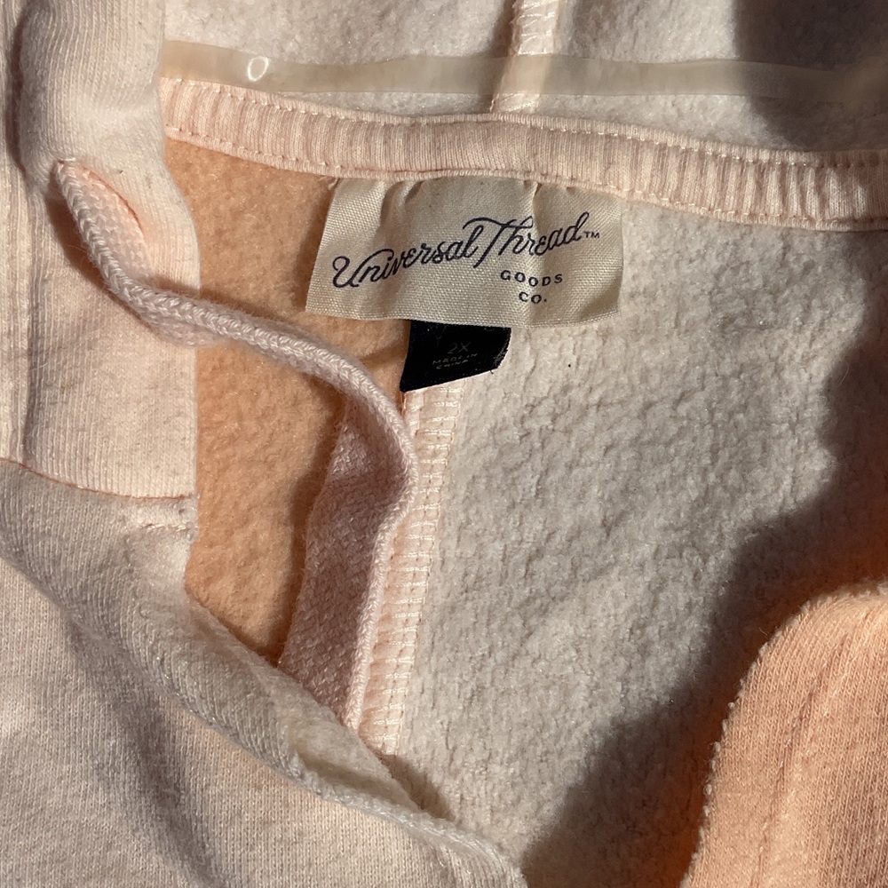 Smashing Pumpkins Upcycled Peach and White Graphic Hoodie, 3X - Picture 2 of 10